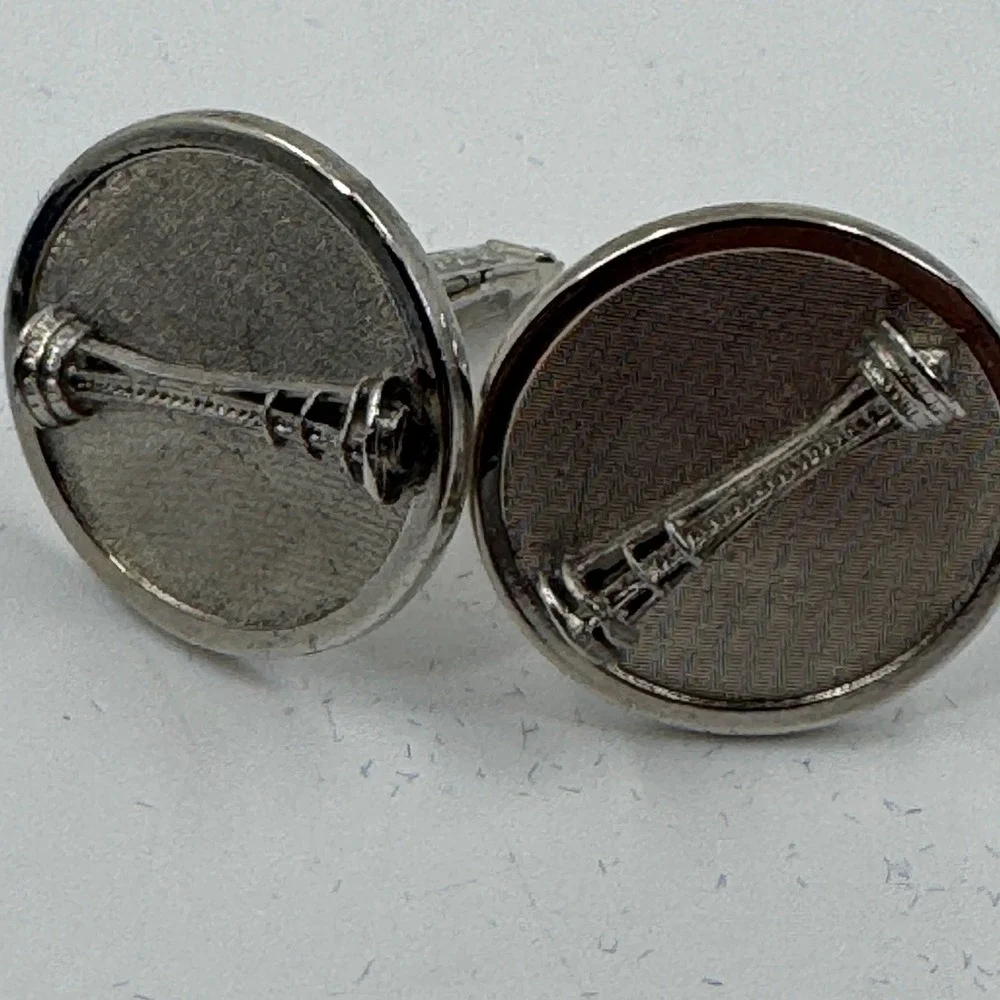 Worlds Fair 1962 Space Needle Cufflinks Mens OS Silver‎ Vintage Seattle Landmark